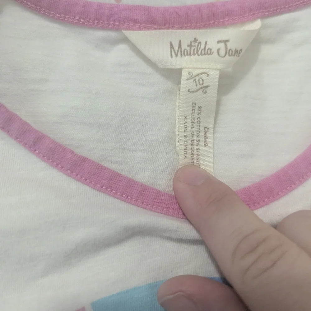 Matilda Jane White Tee with Colorful Design